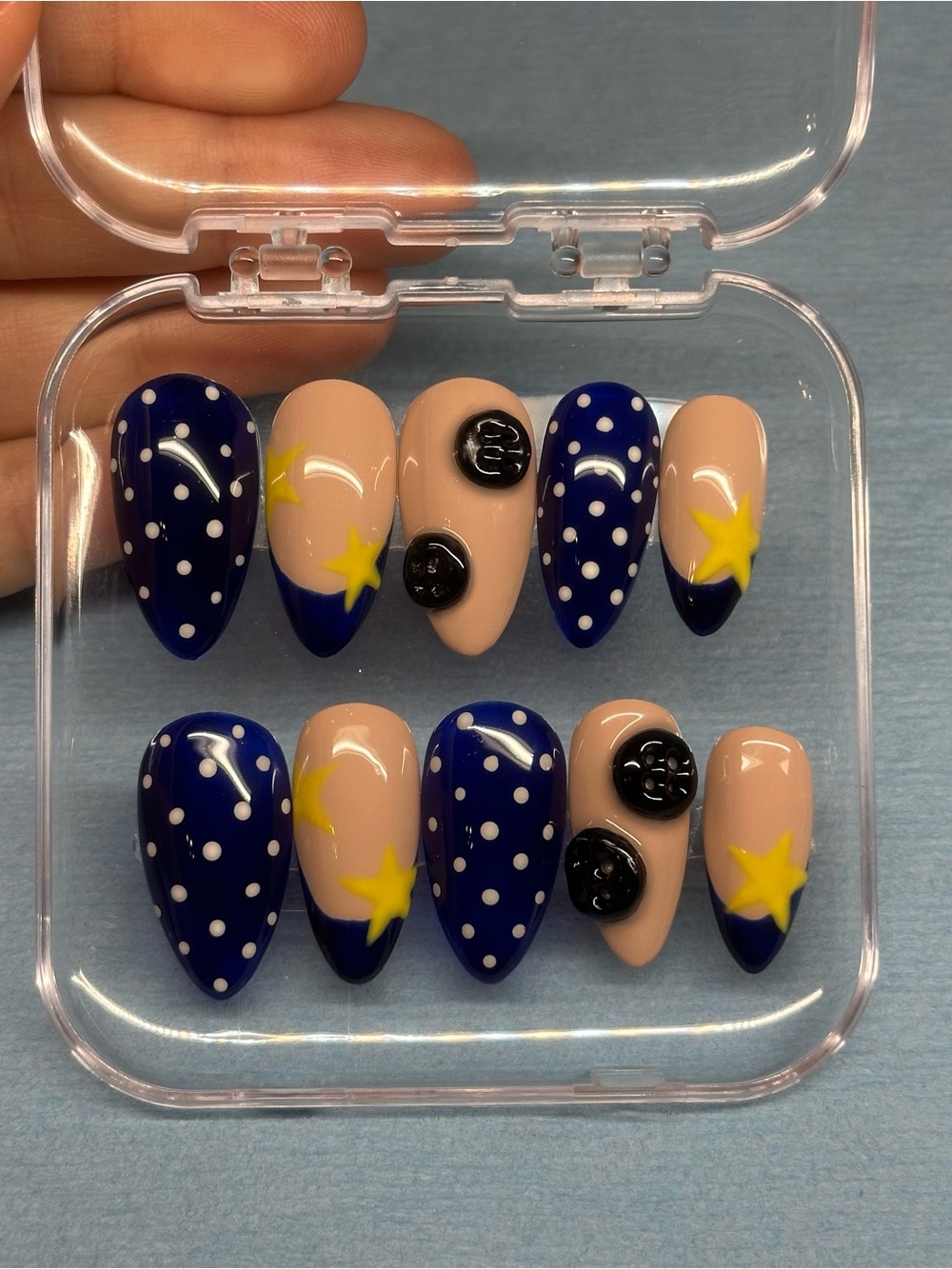 Coraline inspired Reusable Press-on Nails